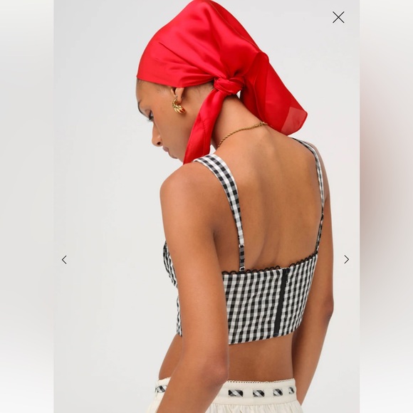 XS For Love And Lemons Sammie Bustier Gingham Top - Picture 4 of 5